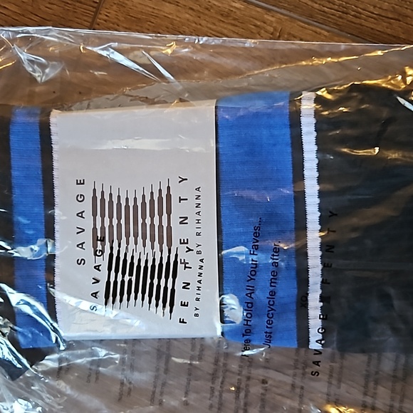 SAVAGE X FENTY CLASSIX THIGH- HIGH SOCKS - BLACK CAVIAR / SKY HIGH BLUE SZ M/L - Picture 10 of 11